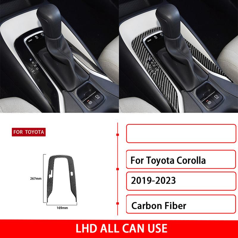 Real Soft Carbon Fiber RHD LHD Sticker For Toyota Corolla      2024 Center Console Gear Shift Accessories