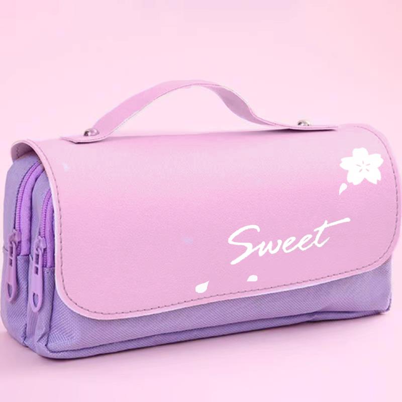 Cute Cat Large Capacity Stress Relieving Pencil Case Big Pencil Box Portable Bag