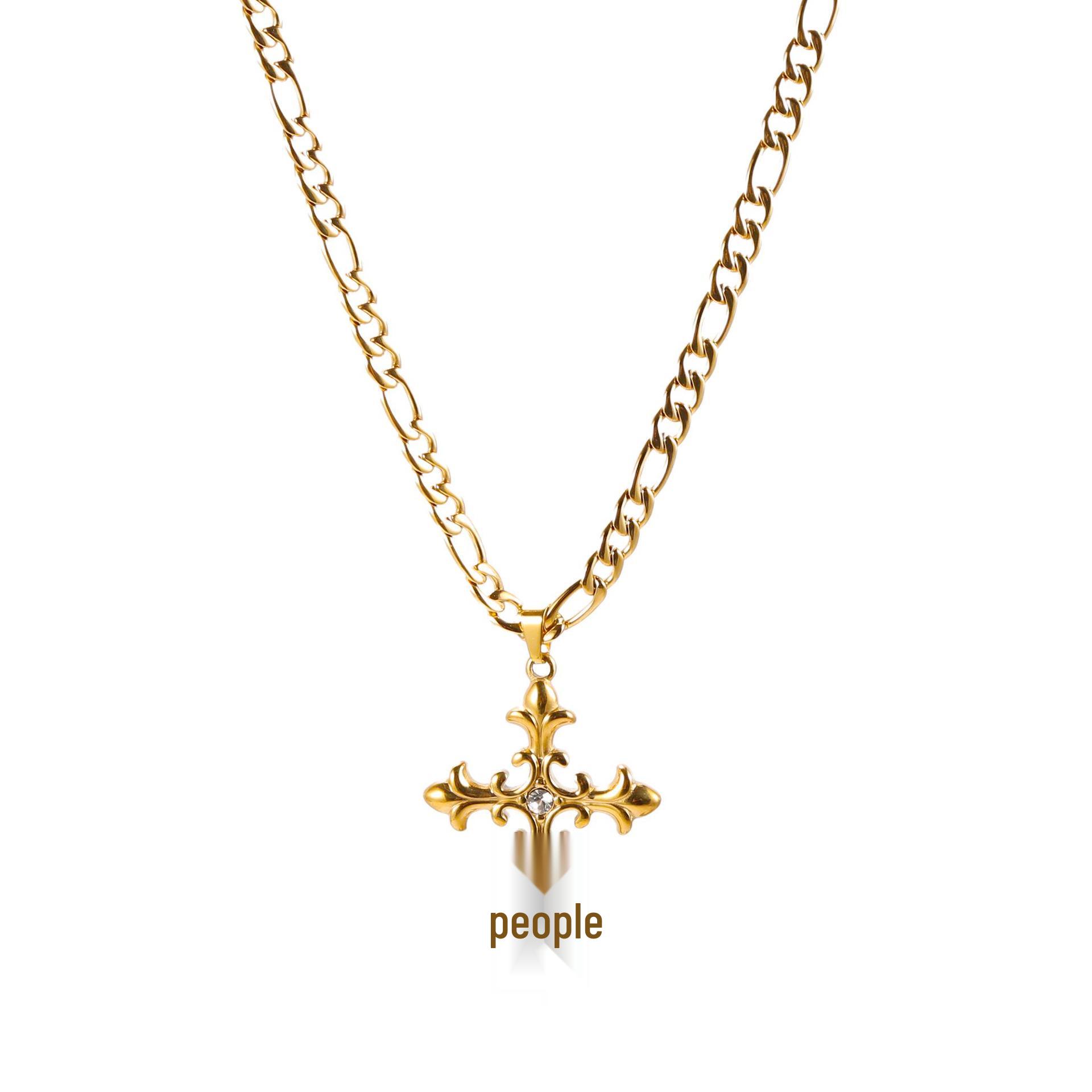 Unisex Gold Stainless Steel Triangle Magic Eye Pendant Necklace