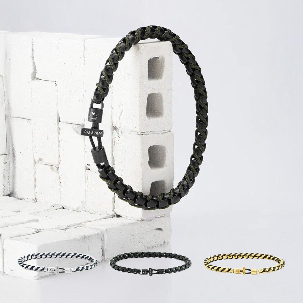 

Pig & Hen Catena Venetian Bracelet Collection 02) Army X Black / Size: M