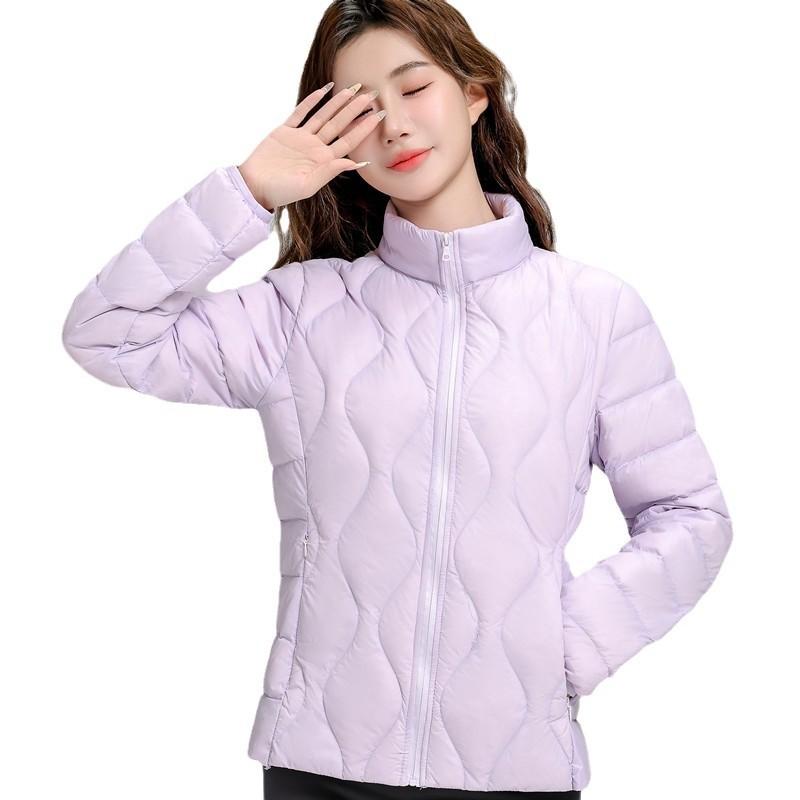 Leichte und lässige Damen-Daunenjacke modisch vielseitig weiße Entendaune leicht warm Herbst und Winter dünn große Größe Jacke