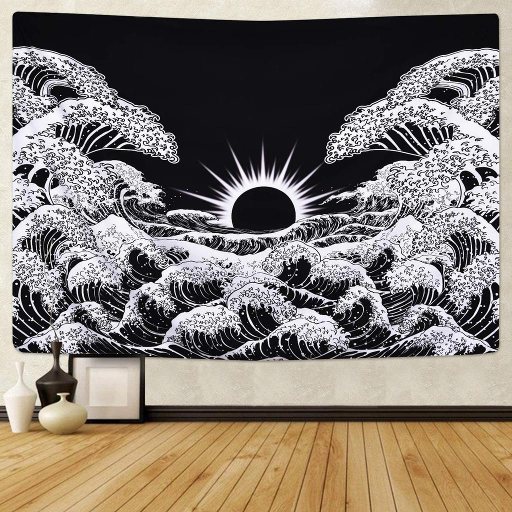 Japanese Wave Tapestry Wall Hanging For Boys Girls Teens Room Decor Oriental Eastern Asian Theme The Great Wave Wall Tapestry