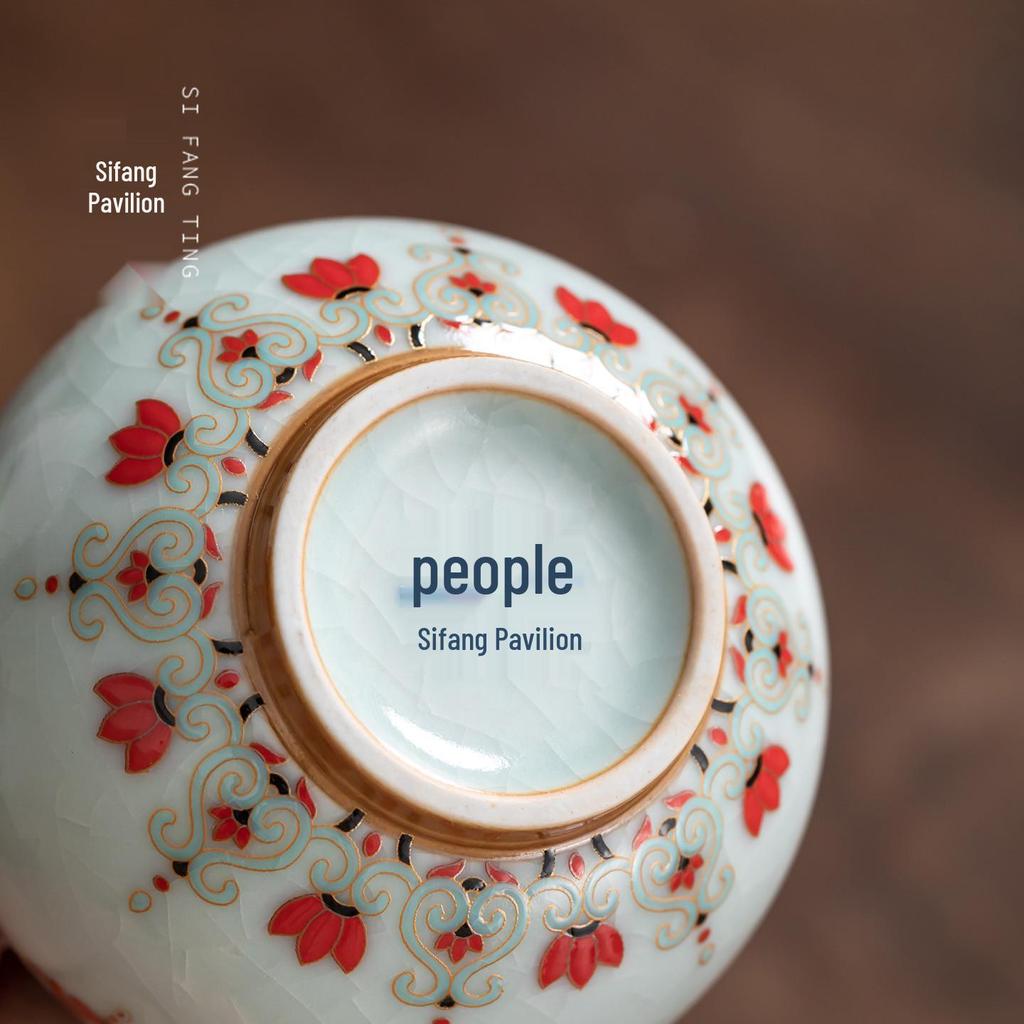 Ru Kiln Crackle Glaze Ceramic Gongfu Teacup - High-Grade Personal Tea Tasting Cup