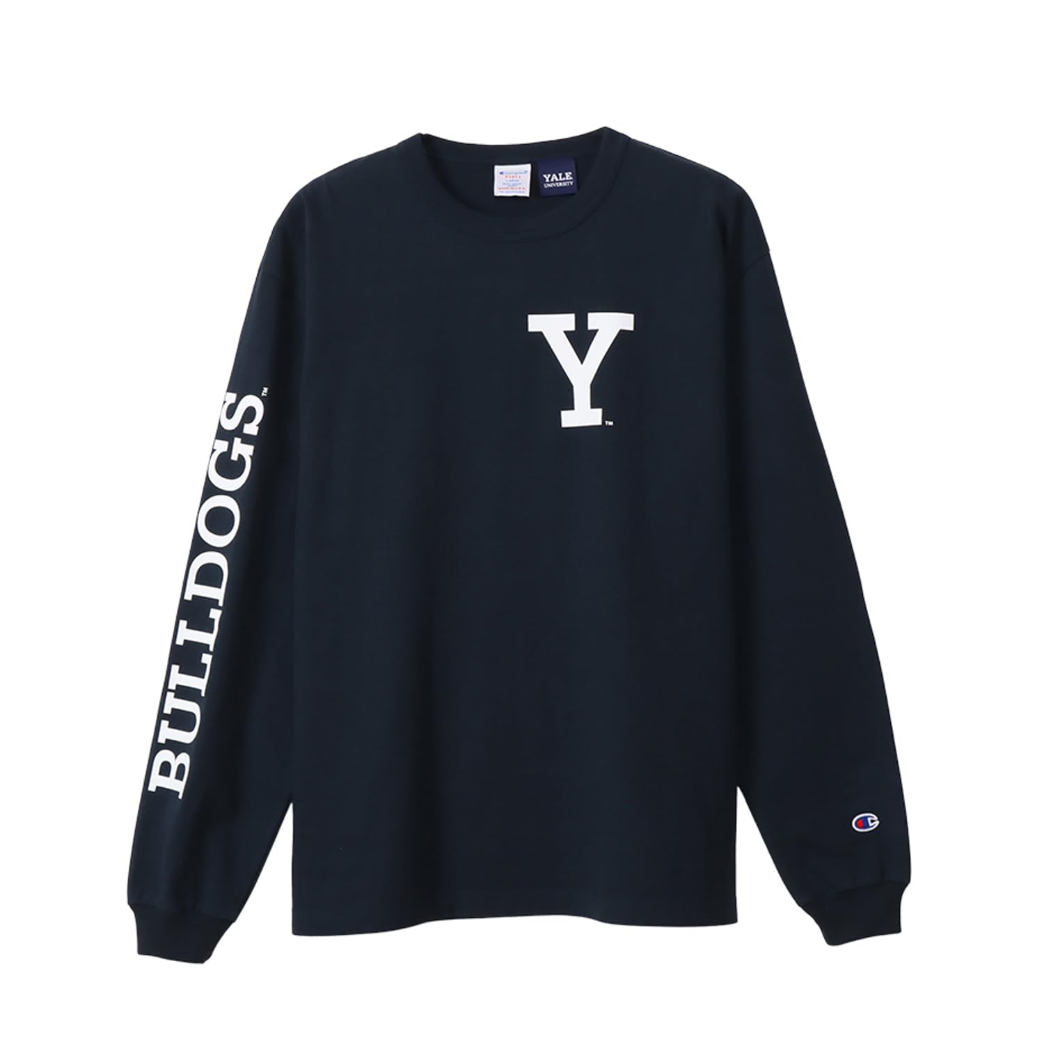 

Champion T1011 US Long Sleeve Made in Size Graphic Round Neck T-Shirt, USA, C5-Y406, Men s Navy, L, 100% Cotton, Print,