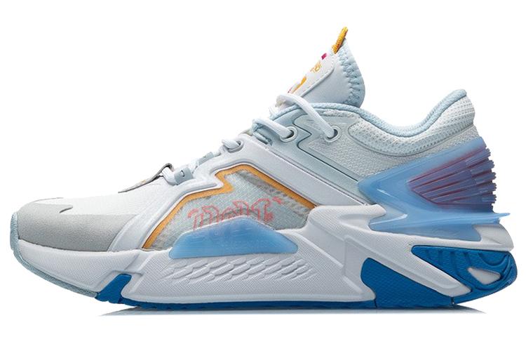 Li Ning 001 Ti Амортизирующие Нескользящие Низкие Беговые Кроссовки Женские Бело-Синие AGLR008-1 35