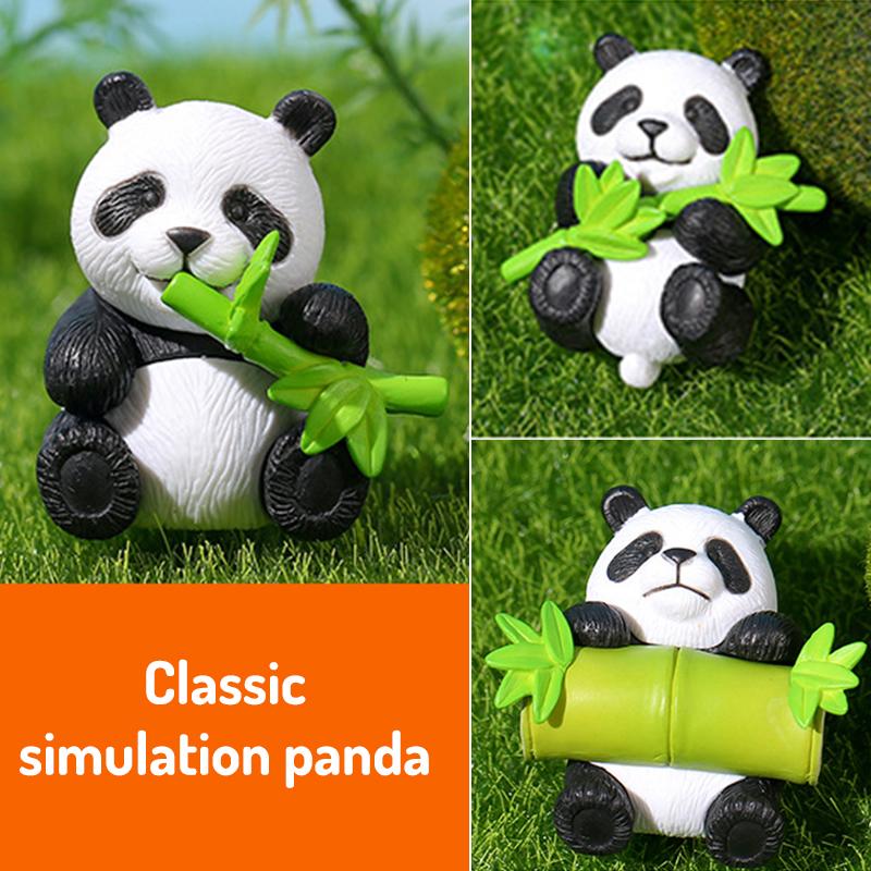 Creative Kawaii Mini Resin Panda Series Figurine Miniature Bonsai Doll House Decoration Accessories For Children Gift Toys