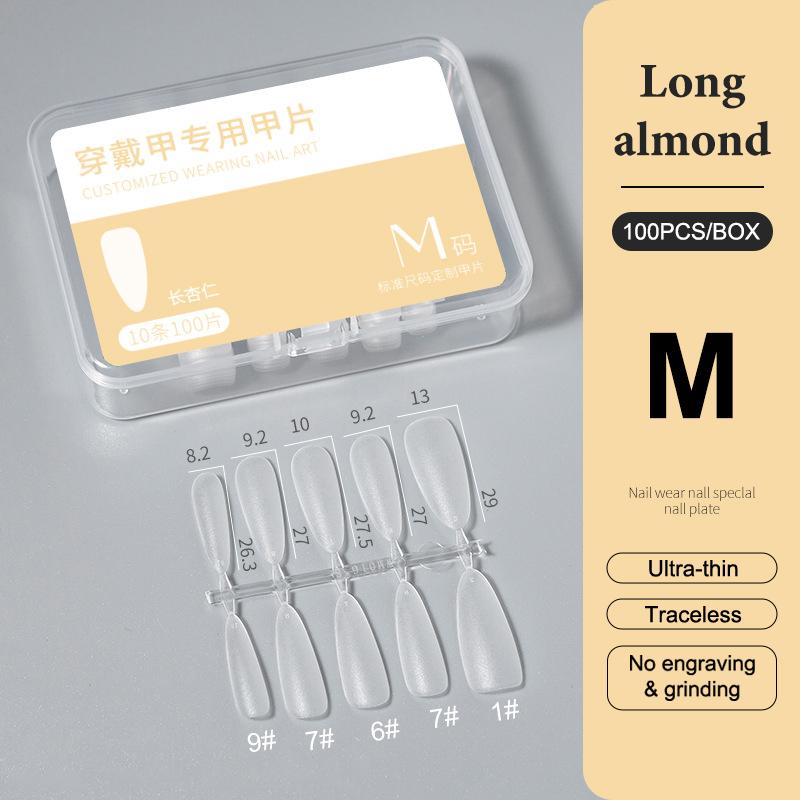 100Pcs/Box Xs/S/M Fake Nails No Polishing No Trace Press On Nails Clear Artificial Thin Nail Tips For Nail Extension Home Diy