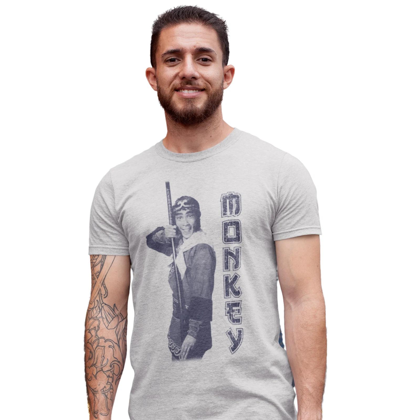 Monkey Retro 1970s Cult TV Show Hand Printed T-Shirt Birthday Gift S