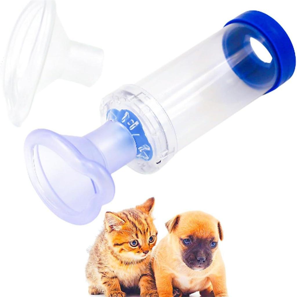 Manuell Katt Hund Nebulisator for Pusteproblemer Nebulisatormaske for Katter og Hunder Bærbar Håndholdt Inhalator Avstandsstykke