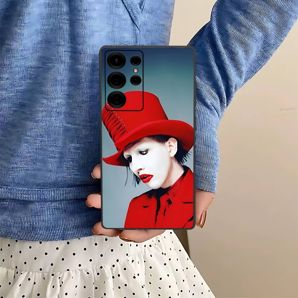 Rock Band Marilyn Manson Phone Case For Samsung S 24 Fe 25 Ultra Plus 20 Lite 21 30 22 23 24 22 Ultra 5G Fundas