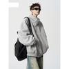 Heavy and Thickened Deconstruction Splicing Hooded Cardigan Sweater Men's and Women's Winter Trendy Design Sense Fleece Boxy Couple Jacket