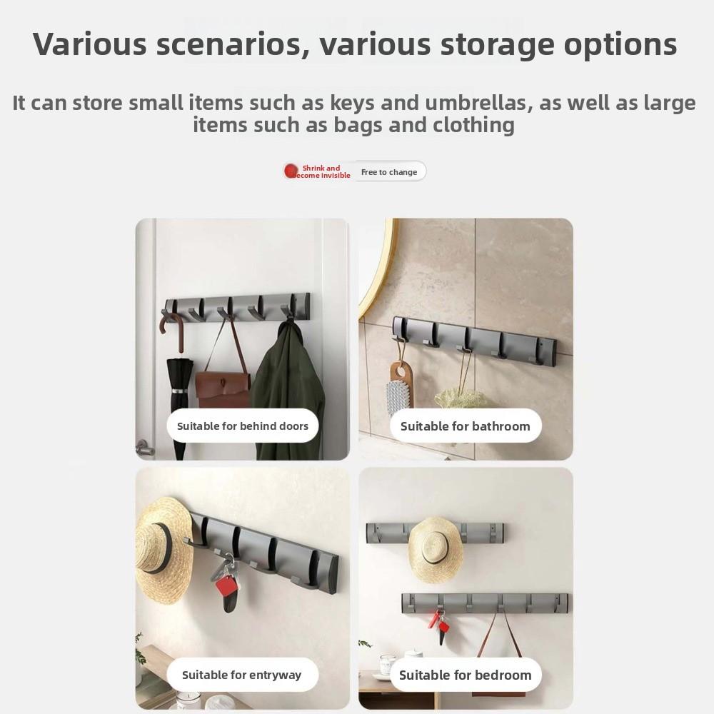 Concealed Folding Door Hook Storage Rack Bathroom Towel Hanger Wall Coat Clothes Hook  Bedroom