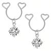 2 Pezzi Anello Finto Capezzolo a Forma di Cuore con Pendente Acciaio Inossidabile Anelli per Capezzoli Senza Perforazione Clip On Anelli per Capezzoli Piercing Finto per il Corpo