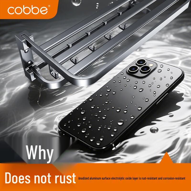 Cobbe Gunmetal Grey Space Aluminum Bathroom Rack Series