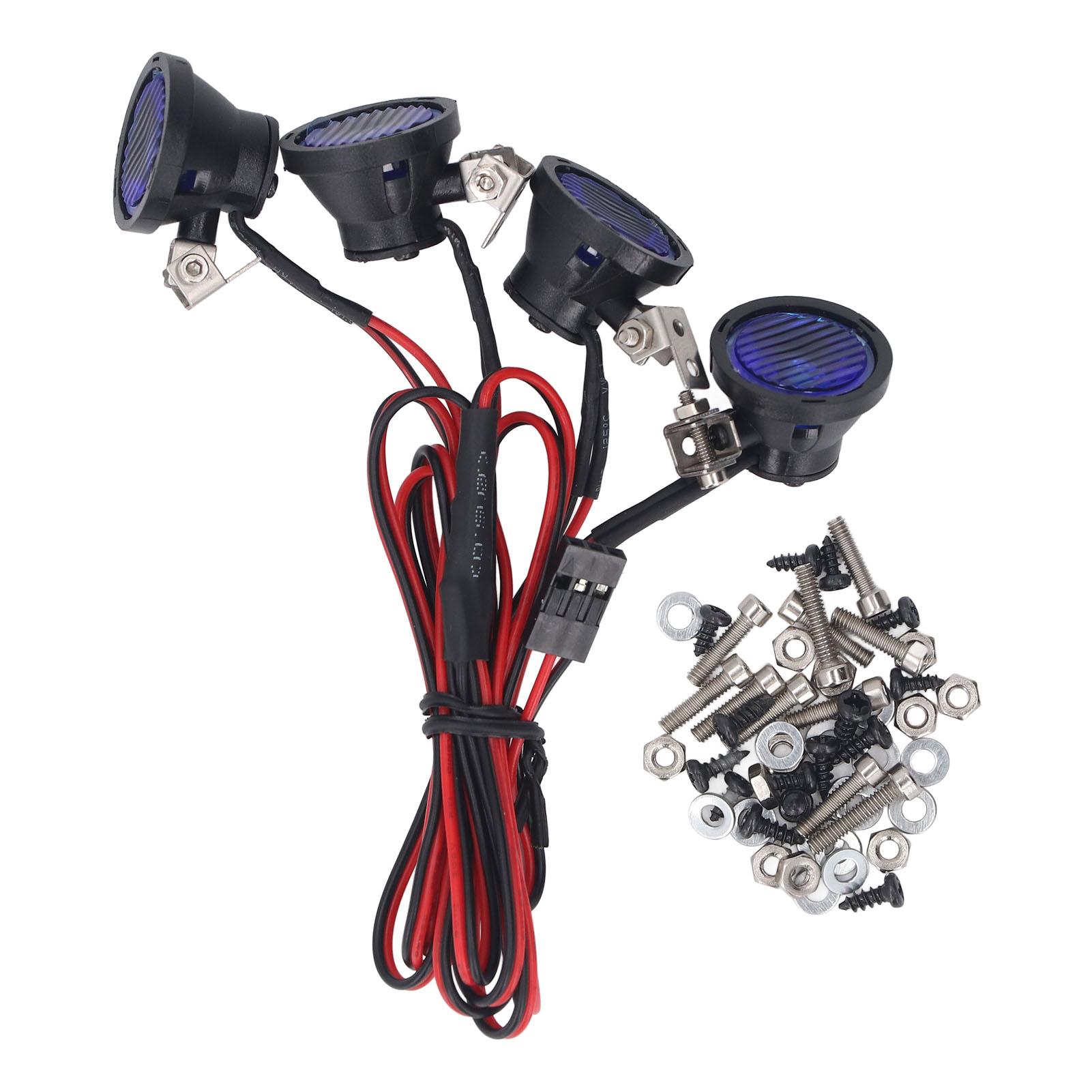 

RC Car LED Light 4LED Headlights High Brightness Round Front Spotlights for 110 RC Crawler for