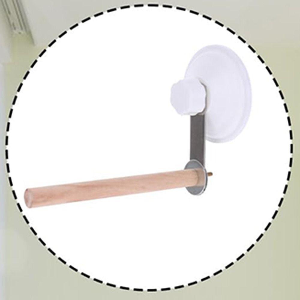 Wood Suction Cup Bird Stand Safe Teeth Grinder Bird Toy Bracket Bird Bath Perch Stand  Sun Birds