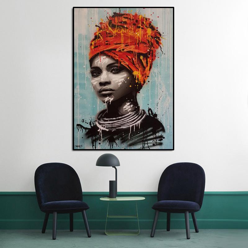 African Women Poster Canvas Painting Portrait Posters and Prints Scandinavian Wall Picture for Living Room Home Decor No Frame
