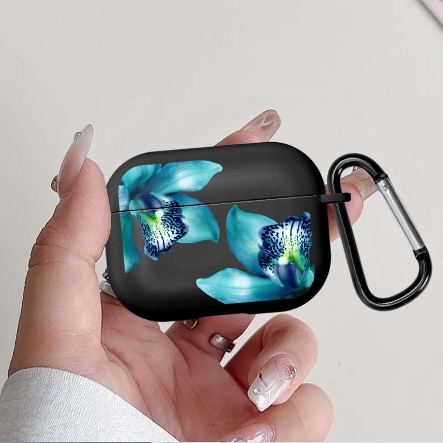 Red Lily Flower Pattern Case For Airpods Pro2 3 4 1 Pro3 Pro 2 Earphone Cases Cover