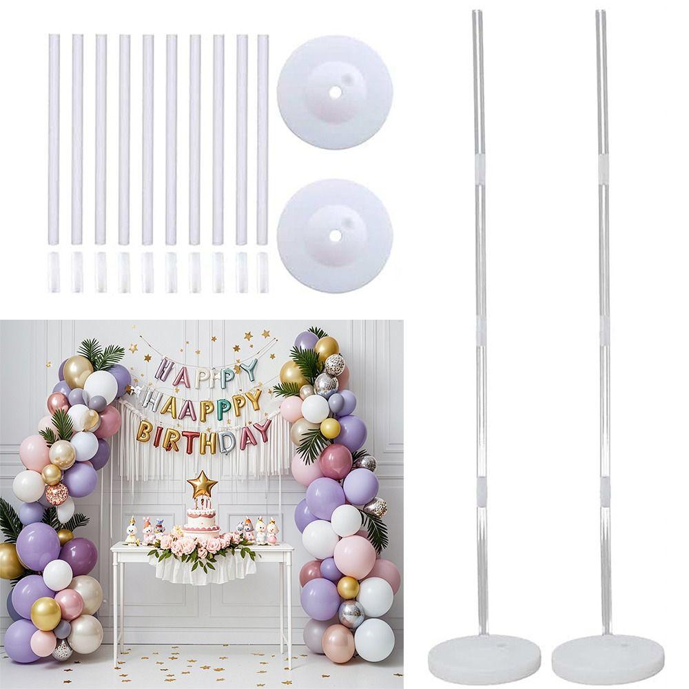 1/2Set Transparent Balloon Column Kit with Base with Pole Balloon Arch Bracket Can Be Filled with Water DIY Accessories