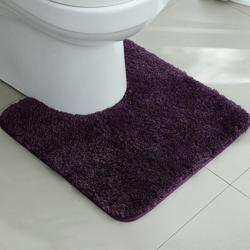 Thickened U-Shaped Non-Slip Absorbent Toilet Mat - Dirt-Resistant Bathroom and Bedside Carpet