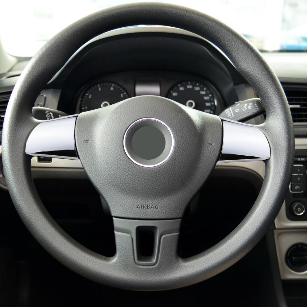 Accessoires de voiture Garniture de volant Autocollant décoratif Étui pour Volkswagen Tiguan Touran Passat 2011-2015 Lavida 2011-2014