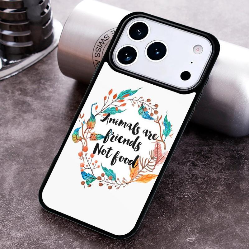 VEGAN FOOD QUOTES ANIMAL LOVE VEGGIE Phone Case For iPhone 17,16e,15,14,13,12,11,Mini,Pro,MAX soft Silicone Cover