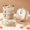WORTHBUY Multi-Layer 304 Stainless Steel Bento Lunch Box For Kids Student School Portable Leak-proof Food Contianer With Spoon