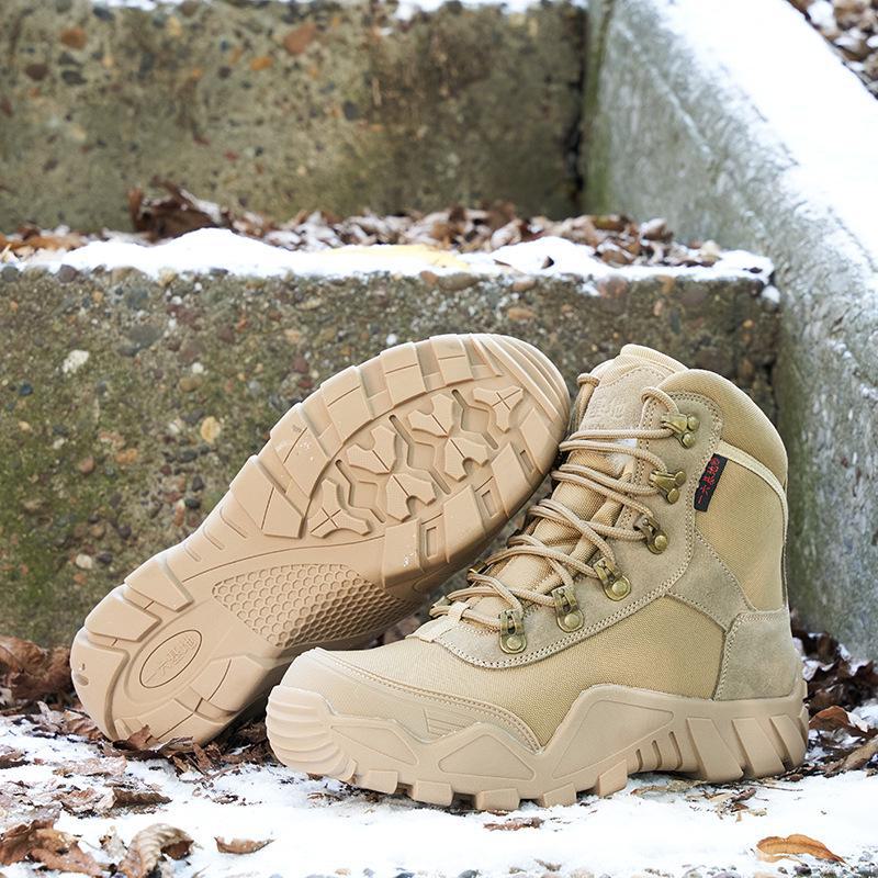 Northeast Men's Extra Thick Leather & Fur Snow Boots – Warm, Cold-Proof, Non-Slip, Velvet-Lined Wool Shoes