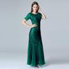 2024 Spring/Summer European-American Slimming Sequin Mesh Fishtail Evening Gown for Women