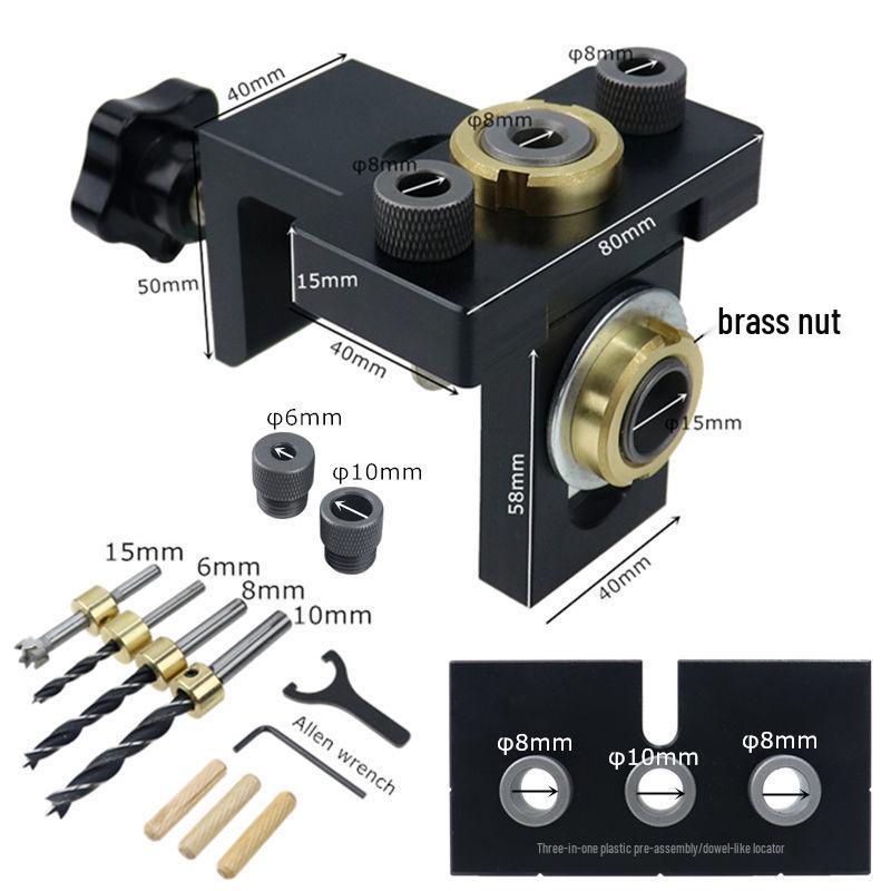 Woodworking 3-in-1 Furniture Connector & Dowel Hole Opener Tool
