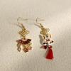 Vintage Sweet Flower Animal Tassel Pendent Japanese Sakura Chinese Drop Earrings Women Stud Earrings Korean Dangle Earrings