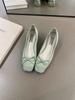 French Evening Bow High Heel Shoes Light Mouth Shoes Women's Shoes Summer Fairy Style Mary Jane Shoes Ballet Shoes