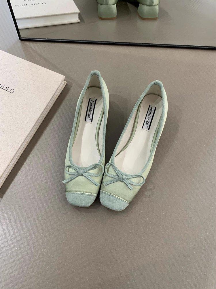 French Evening Bow High Heel Shoes Light Mouth Shoes Women's Shoes Summer Fairy Style Mary Jane Shoes Ballet Shoes