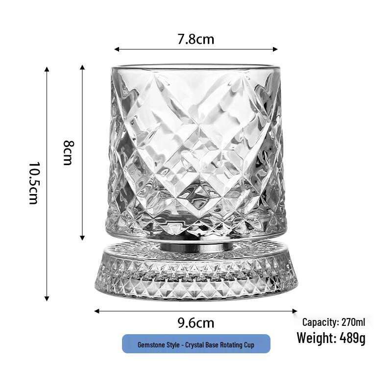 Gemstone Spinning Whiskey Glasses