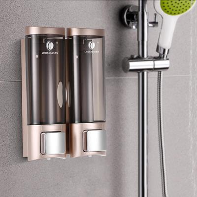 Manual Hand Soap Dispenser Wall Mount Double Liquid Shampoo Shower Gel Dispenser for Hotel 200mlx2