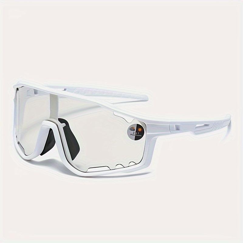 1PC men's and women's integrated light-changing bicycle glasses, large frame PC material, sports glasses with anti-glare glasses, for protection