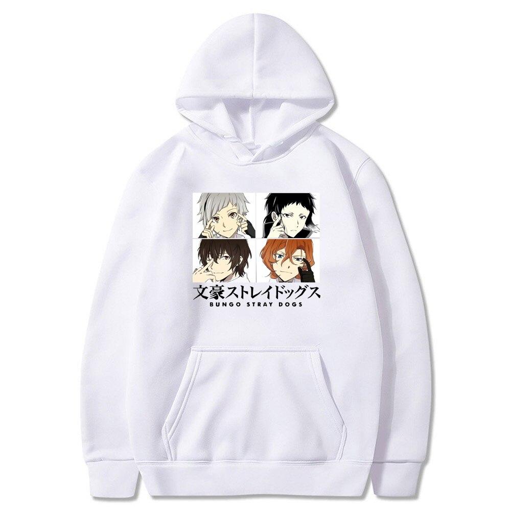Bungou Stray Dog Hoodie Harajuku Dazai Osamu Casual Black Pullover