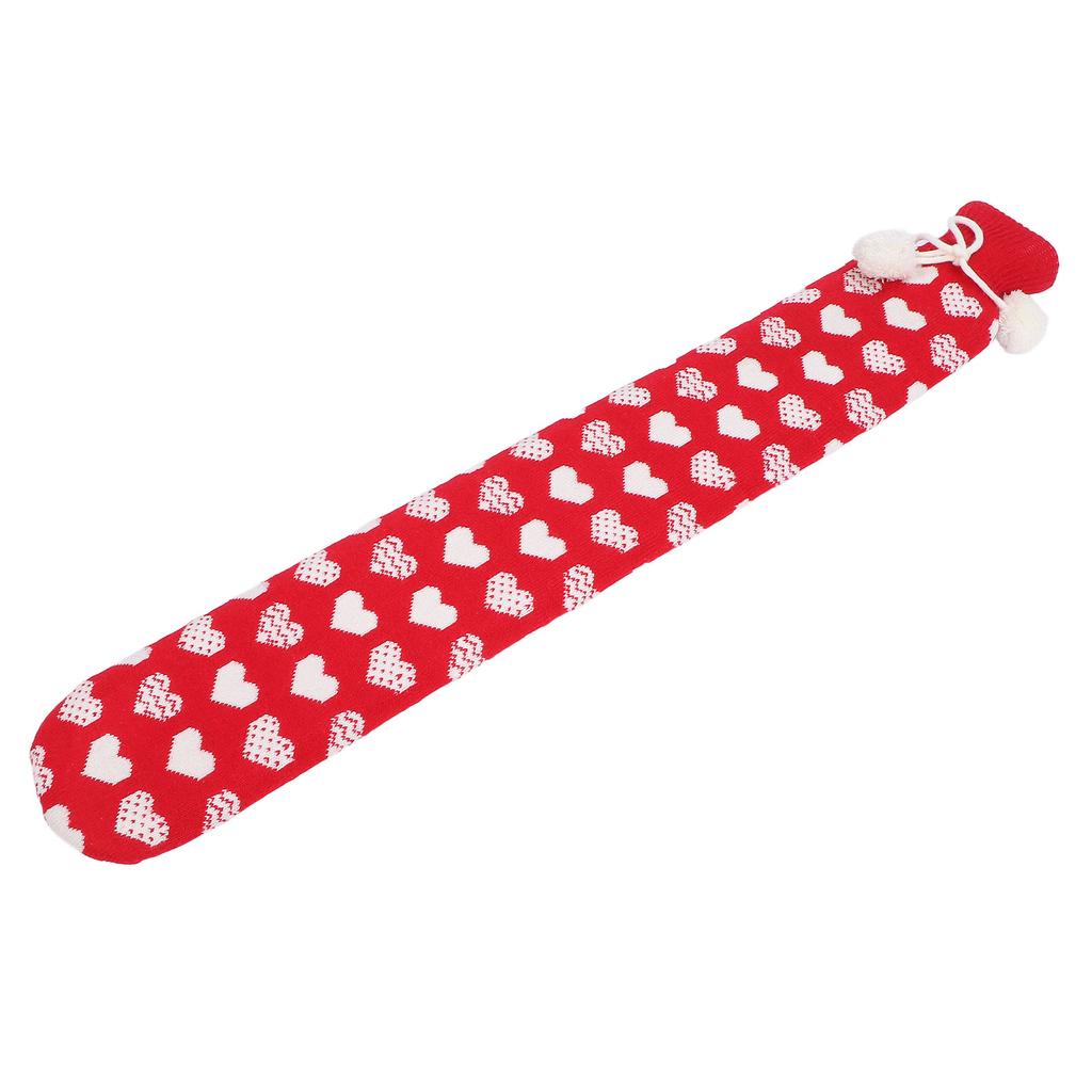 Hot Water Bottle Soft Rubber Knitting Sleeve Hot Water Bag for Warming Shoulders Neck Waist Red 2L