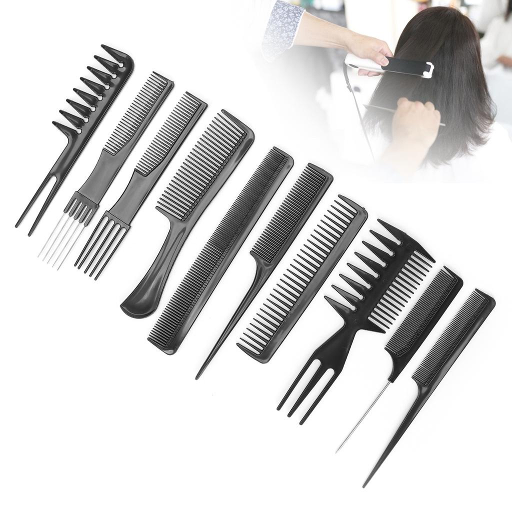 10pcs Professional Hair Styling Comb Set Salon Hairdressing Combs Set Barber Comb Set