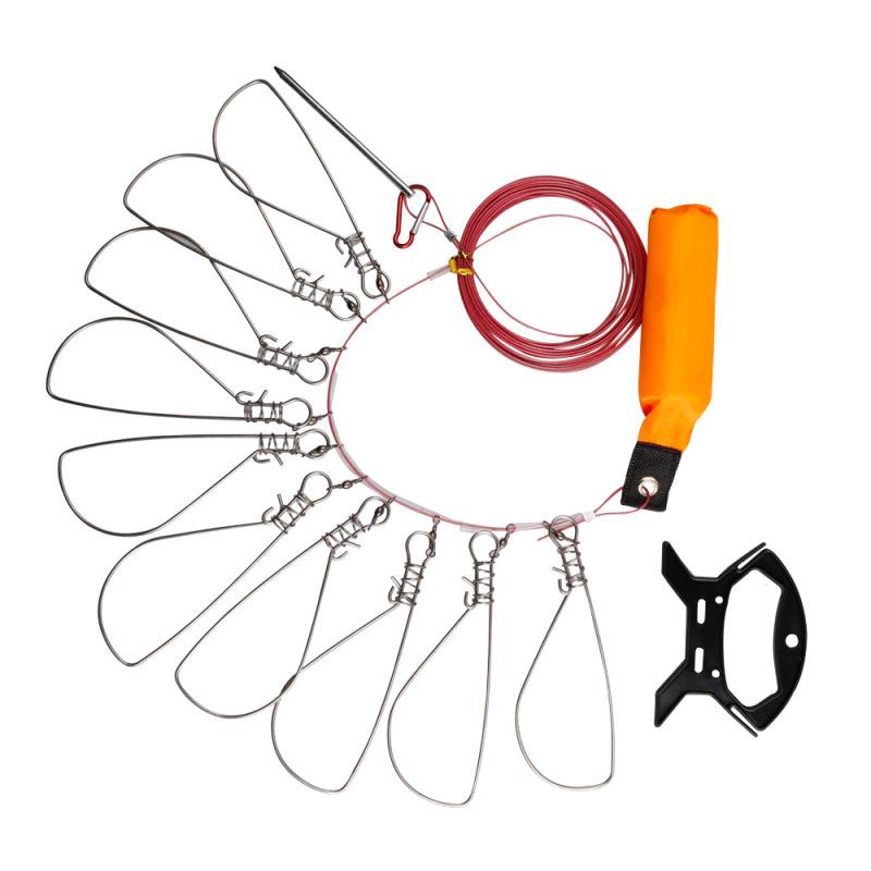 

Fishing Stringer Live Fish Lock, 25.6ft/11.5ft Stainless Steel Fish Stringer Clip, Fish Wire Rope