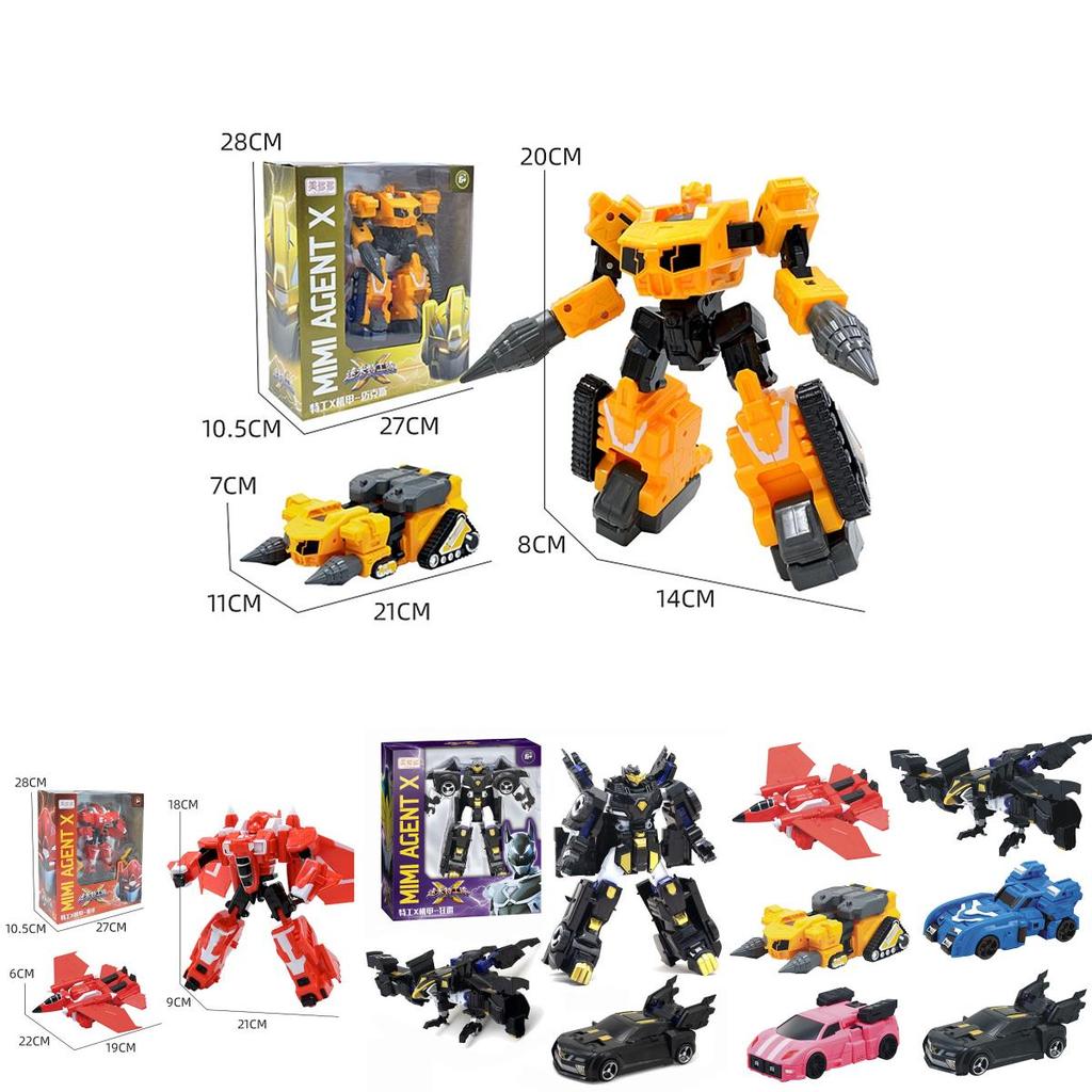 Miniforce X Lucybot Colorful 4 In 1 Transformer Car Robot Toy For Kids