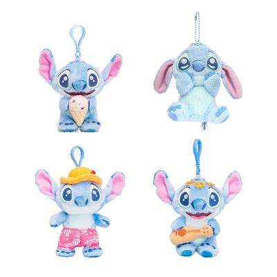 Disney Stitch Vacation Series Backpack Pendant Plush Toy Cartoon Cute Doll Keychain Pillow Toy Gift