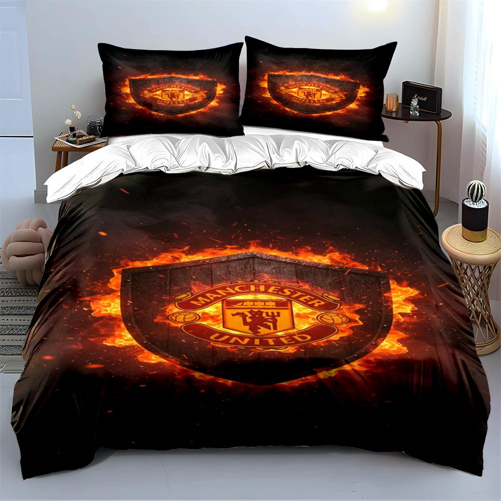 Fiery Manchester United Set Bedding set (1 duvet cover, 2 pillowcases, duvet not included)