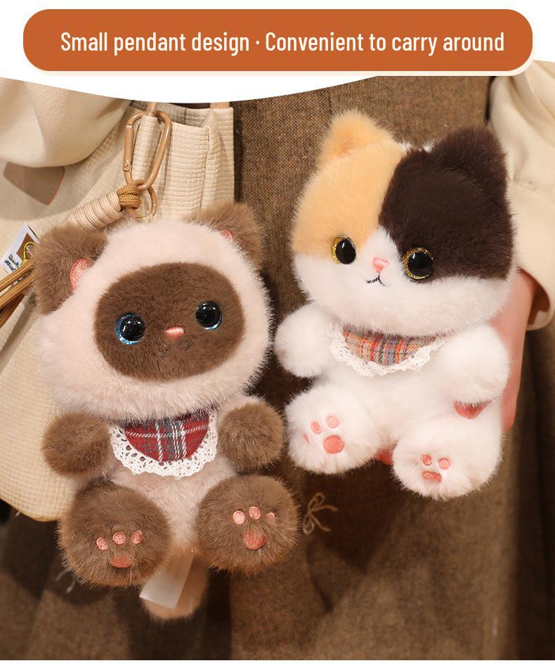 Cute Black Cat & Calico Cat Plush Dolls - Children's Gift & Desk Companion