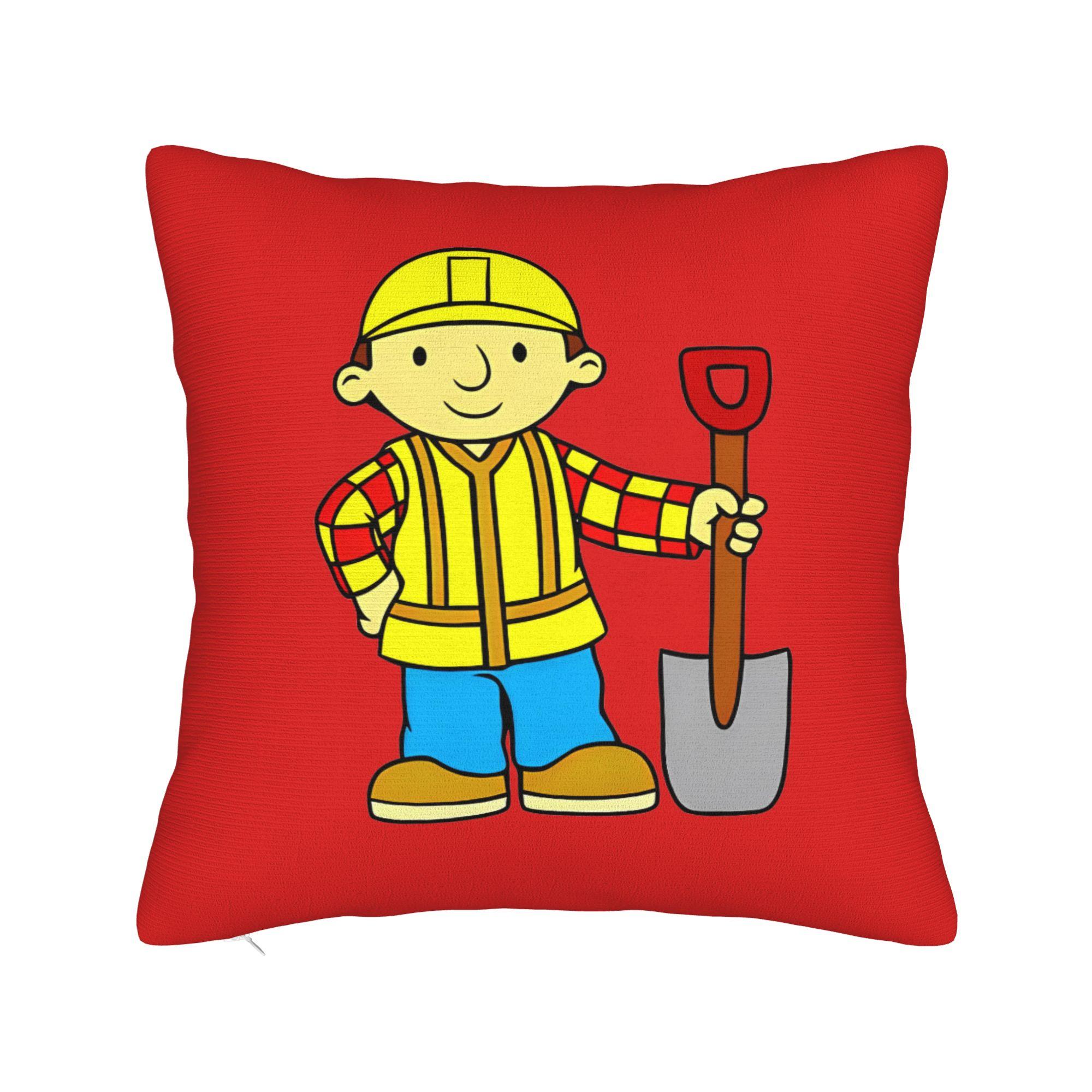 

Bob the Builder Trending Square Pillow Cases Cushion Cover Novelty Polyester Decorative Pillowcover for Home 18x18 55x55cm 22x22in