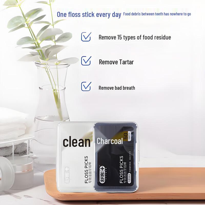 

Shuke Adult Strong Flat Dental Floss Picks with Portable Case, 200 Count