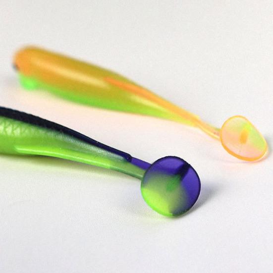 20 Pcs Fishing Lure 3D Artificial Fish with T Tail Flexible Fish Bait for Texas Jigs Wacky Hooks Outdoor Fishing