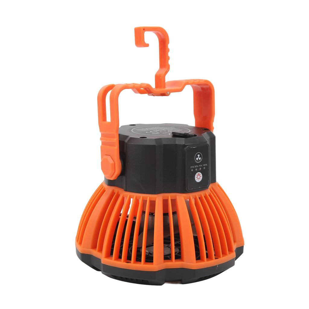 Outdoor Tent Fan Remote Control Hangable Fan with LED Light Battery Operated USB Rechargeable Fan
