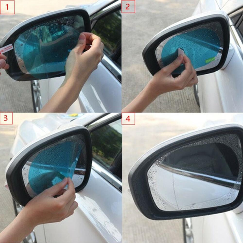 2pcs Rainproof Sticker Oval Auto Anti Fog Mirror Protective Accessories