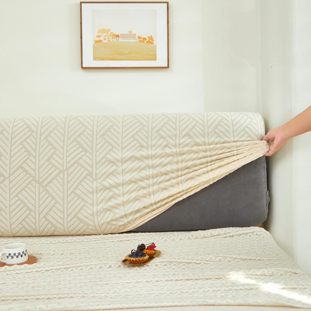 2024 Jacquard Full Headboard Cover, Thick & Solid Color